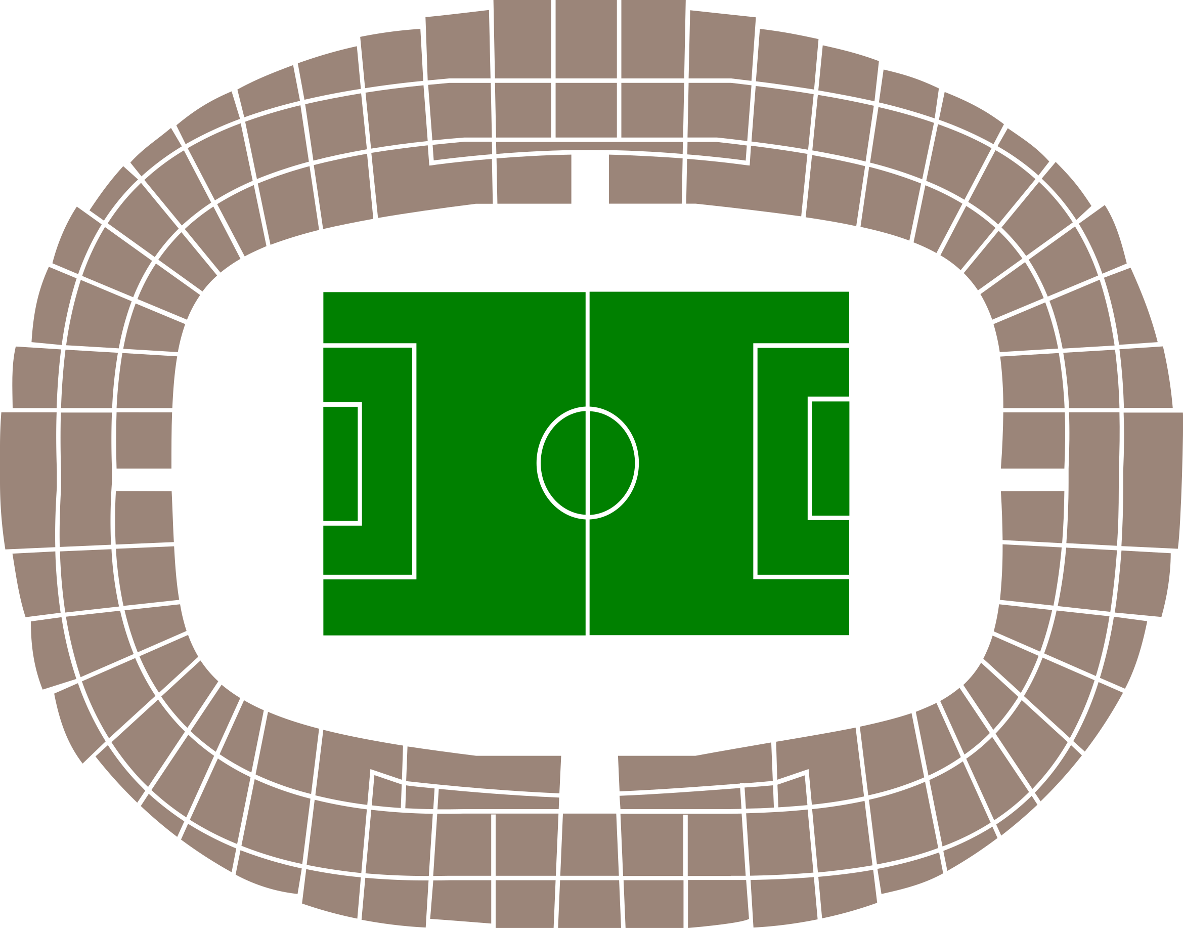 Stadionplattegrond Parc des Princes