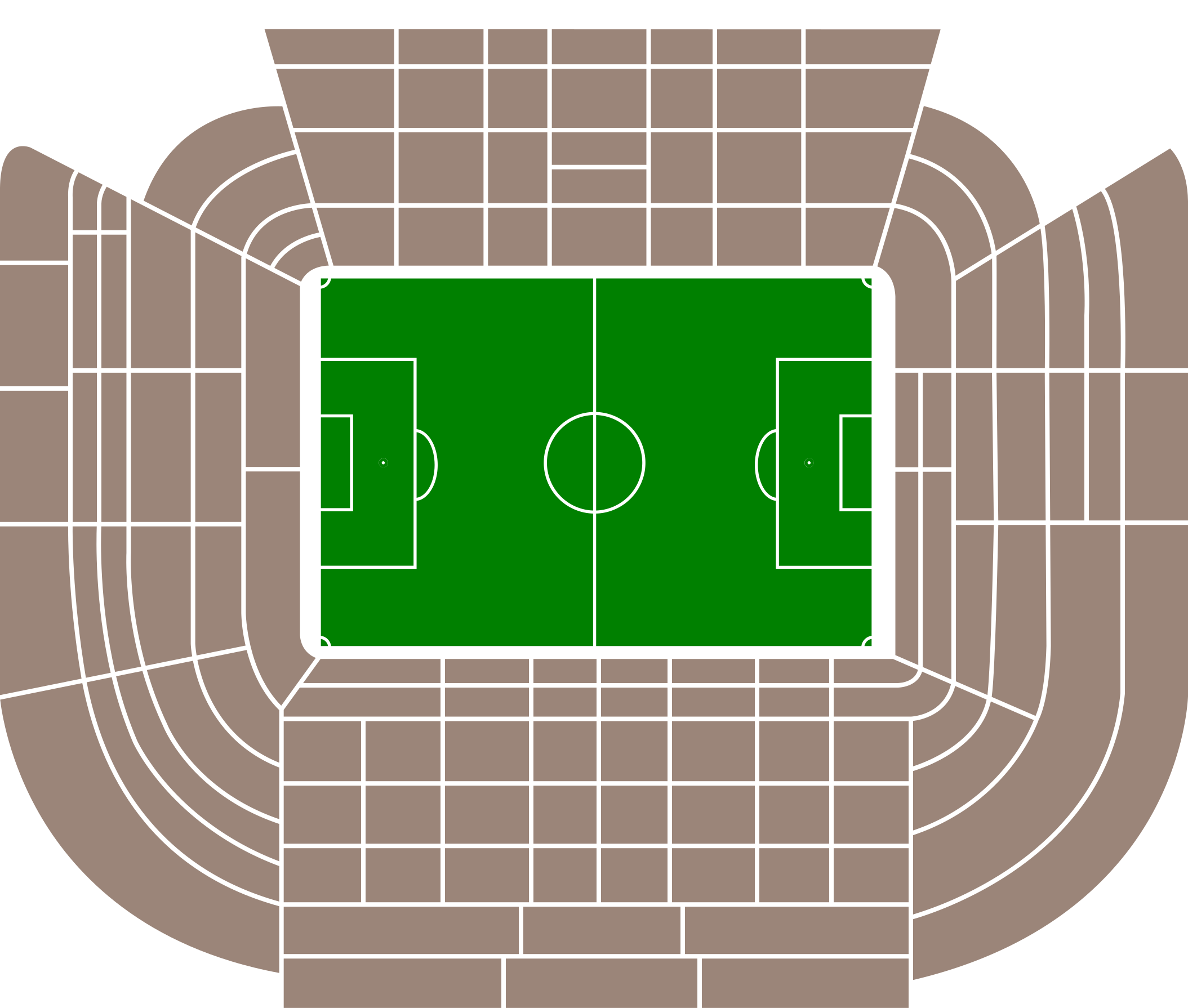 Stadionplattegrond Mestalla Stadium