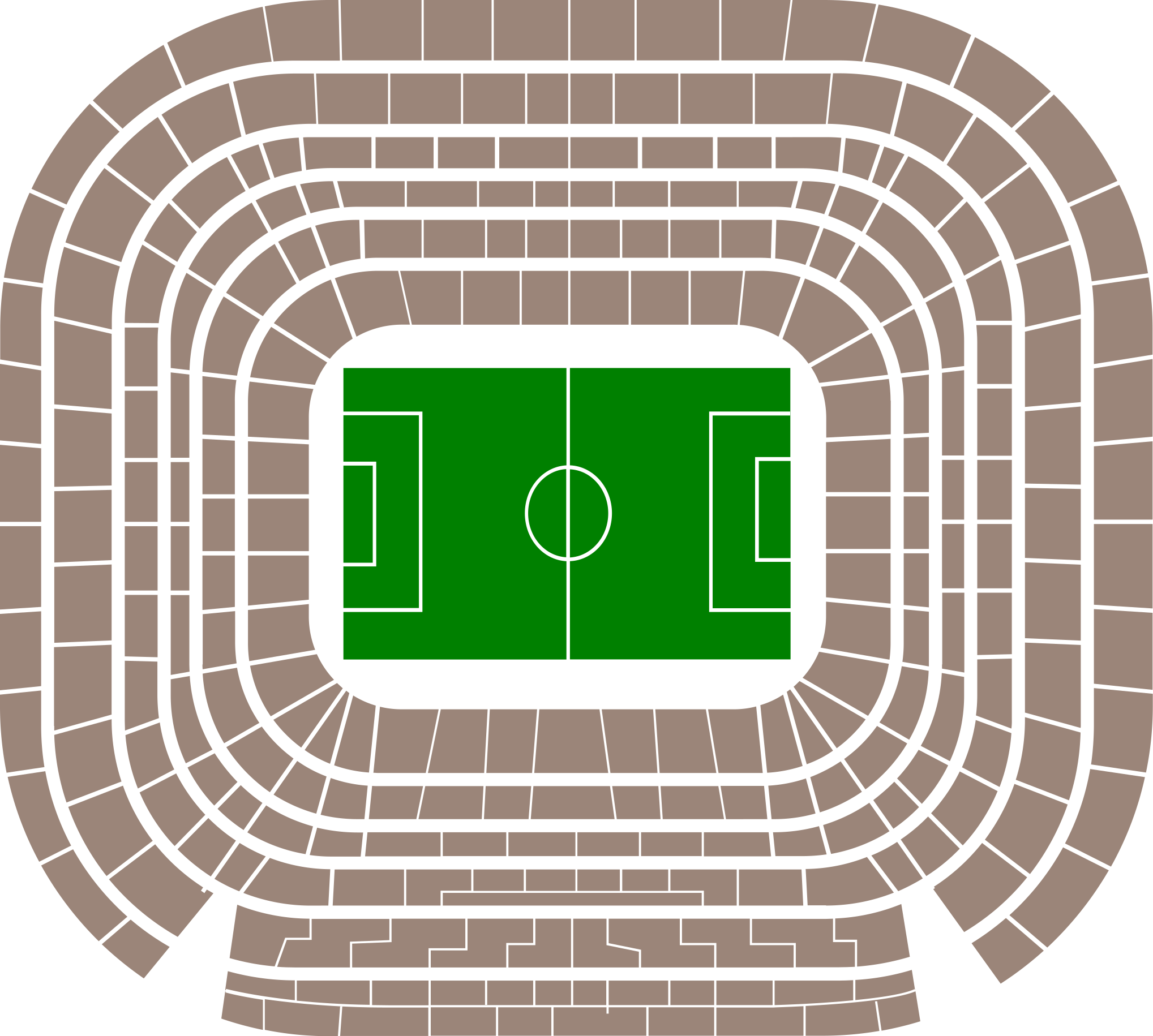 Stadionplattegrond Santiago Bernabéu